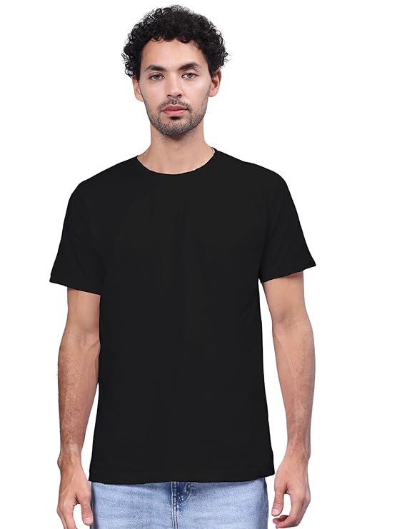 Men's Plain Regular Fit T Shirt Cotton
