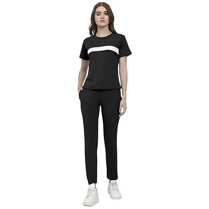 Tracksuit For Women With Cotton Lycra Fabric - Comfortable Gym Wear For Women - Activewear Set For Yoga, Running, Jogging, Sports, Travel, Night Dress